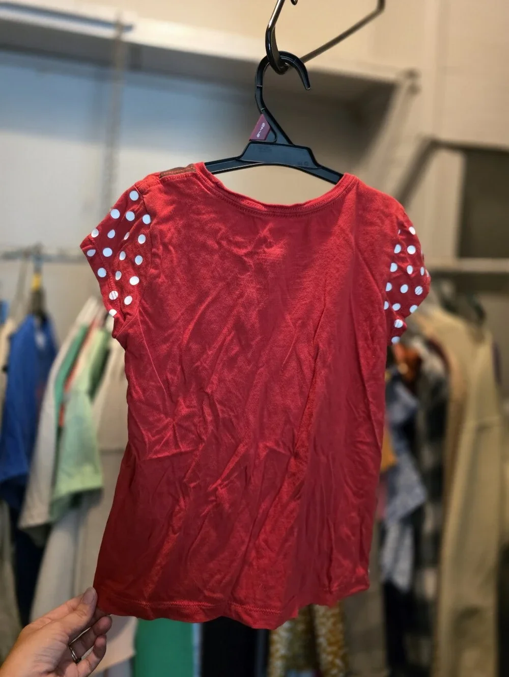 Minnie Mouse Girls Red Polka Dot Graphic T-Shirt